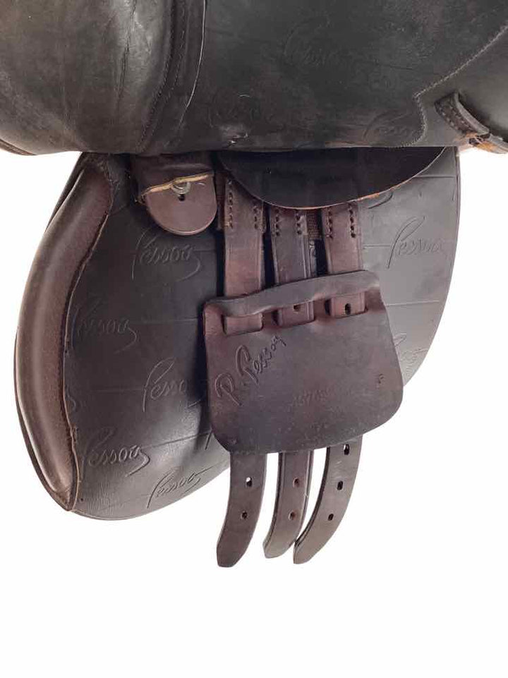 17" Pessoa Gex X XCH used close contact saddle had cover and purple tree B
