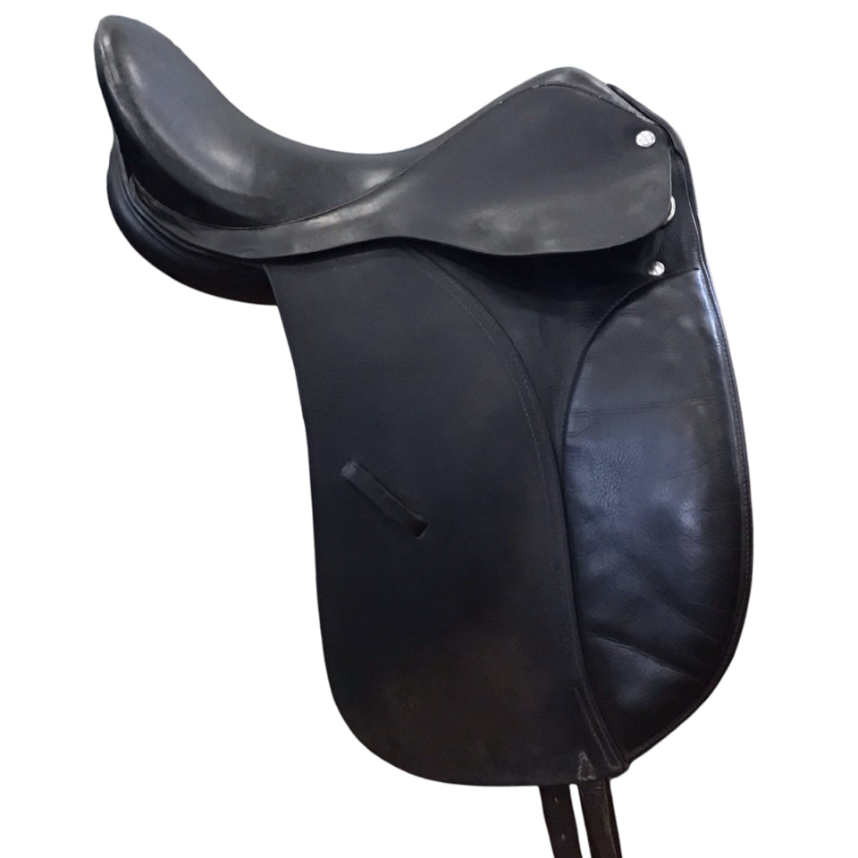 16.5" Unbranded Medium Used Dressage Saddle - H