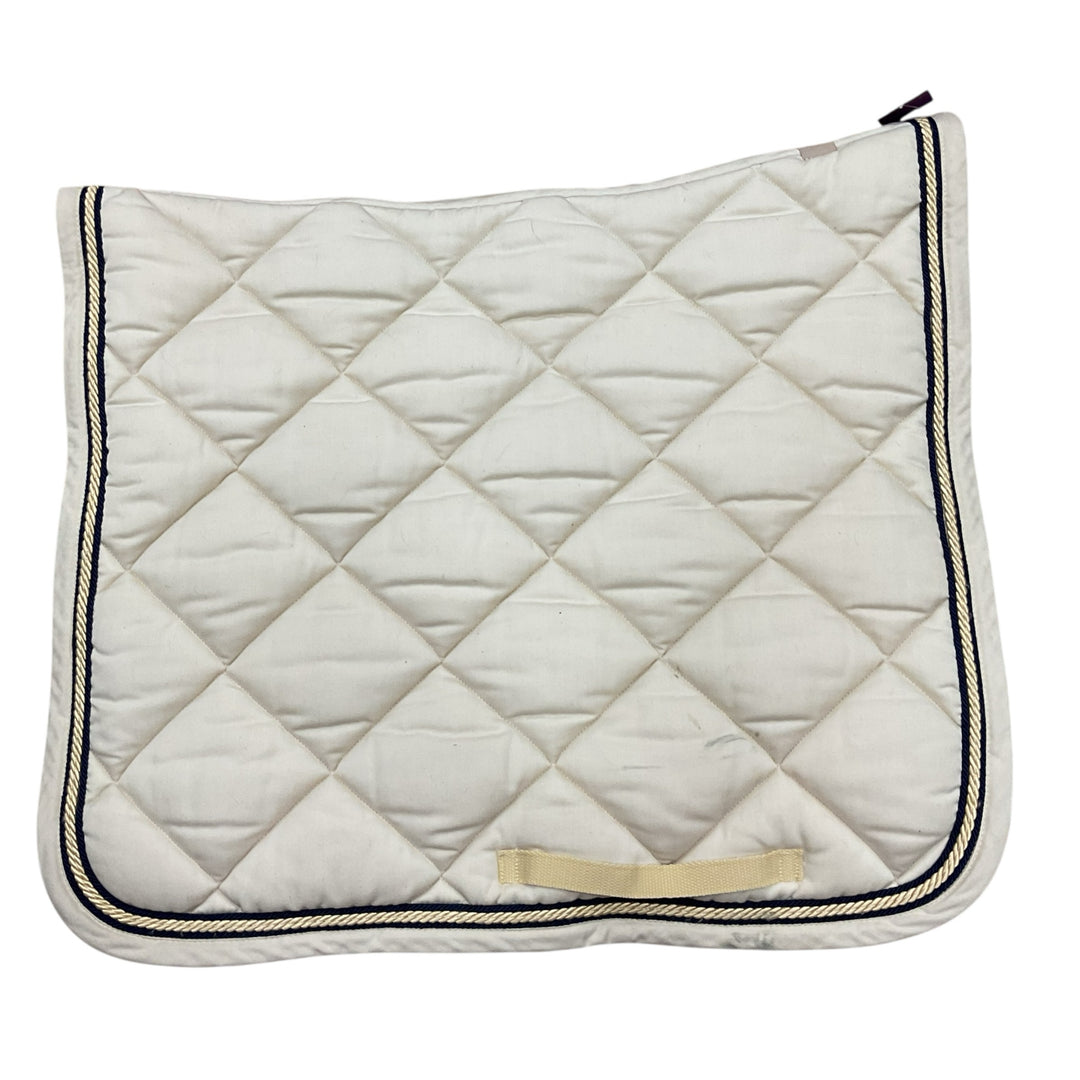 RG Italy Diamond Stitching Dressage Saddle Pad Light Cream Used - H