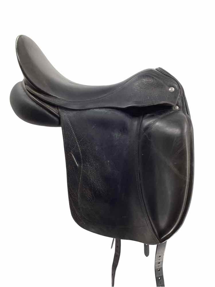 18.5" Custom Saddlery Laguna wool flocked used dressage saddle was just reflocke