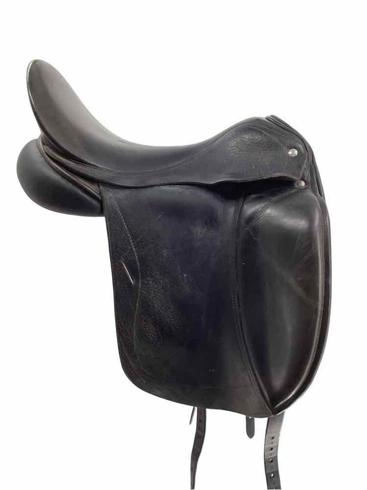 18.5" Custom Saddlery Laguna wool flocked used dressage saddle was just reflocke