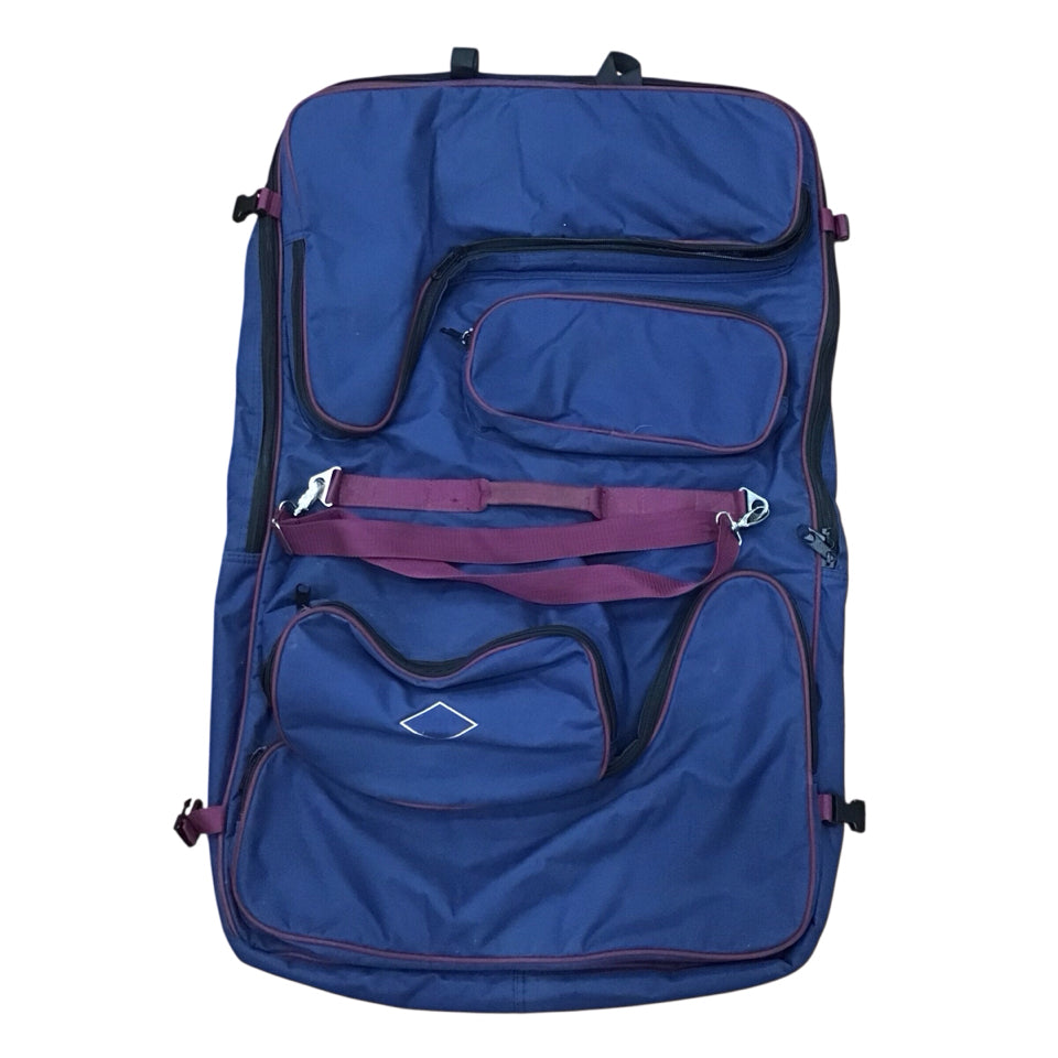 Garment Bag w/ Boot, Helmet, Accessory Pockets Navy and Maroon Used - H