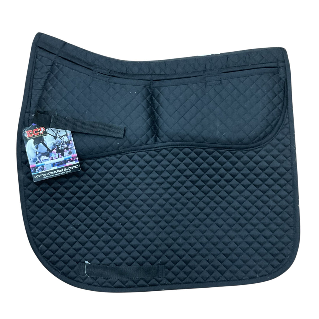 ECP Cotton Correction Shimmable Black Dressage Pad New - H