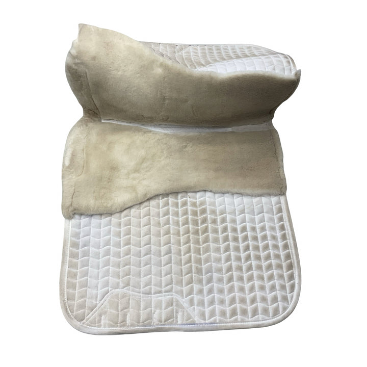 LeMieux Sm/Md Merino + Half Lined Square Dressage Saddle Pad White/White Used