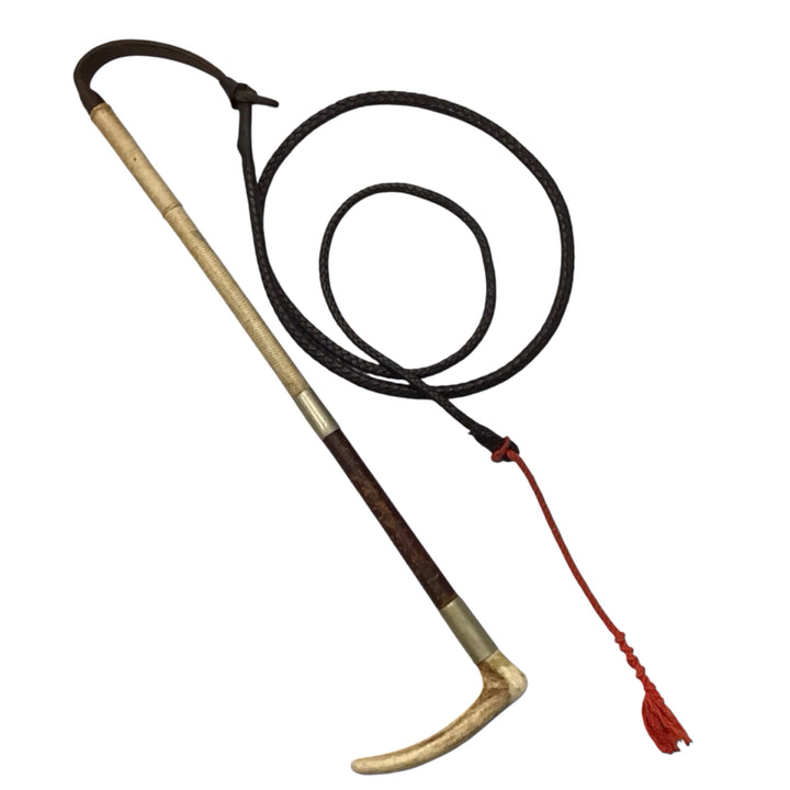 Antler Handle Hunt Whip Used - H