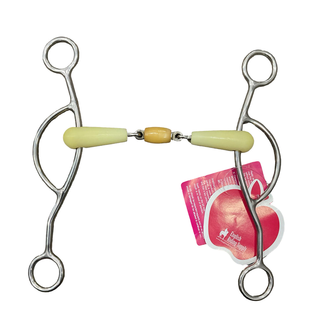 Happy Mouth 5.5" Double Jointed Roller 2 Ring Gag Bit New - H