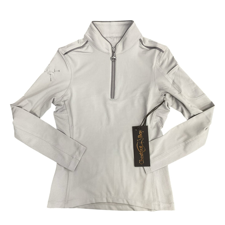 Chestnut Bay Child Medium Performance Rider SkyCool Youth Shirt Ash New - H