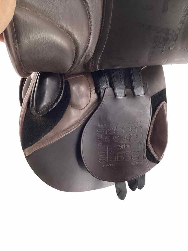 18" Stubben Portos Deluxe used close contact saddle B has blue cover