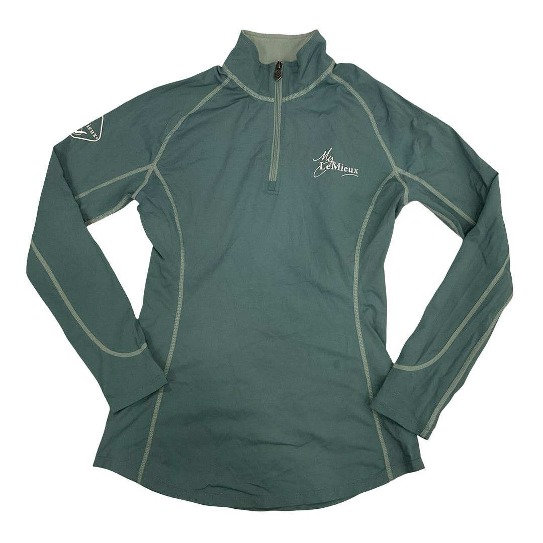 LeMieux Women's XXS Long Sleeve Quarter Zip Shirt Sage Used - H