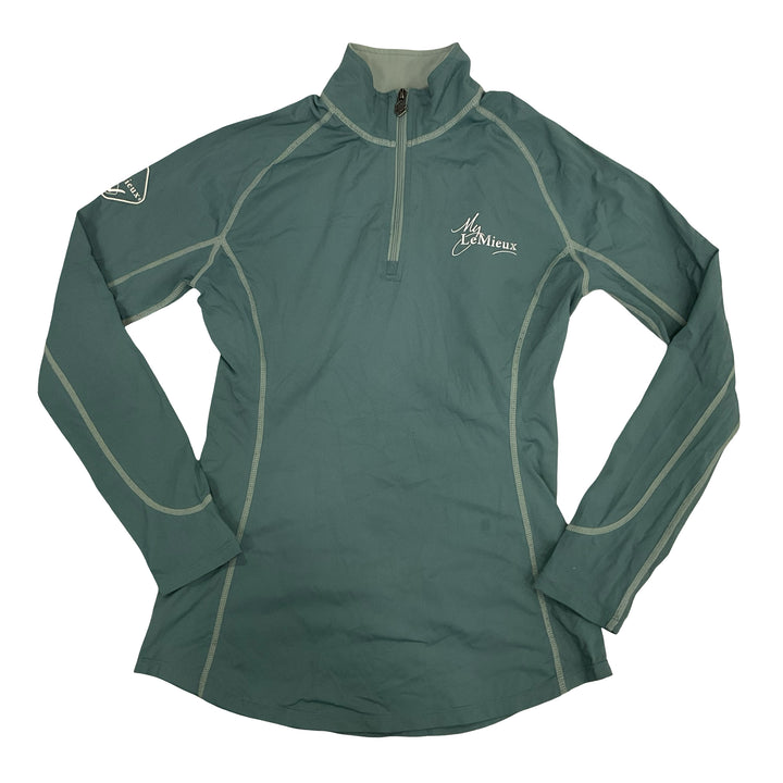 LeMieux Women's XXS Long Sleeve Quarter Zip Shirt Sage Used - H