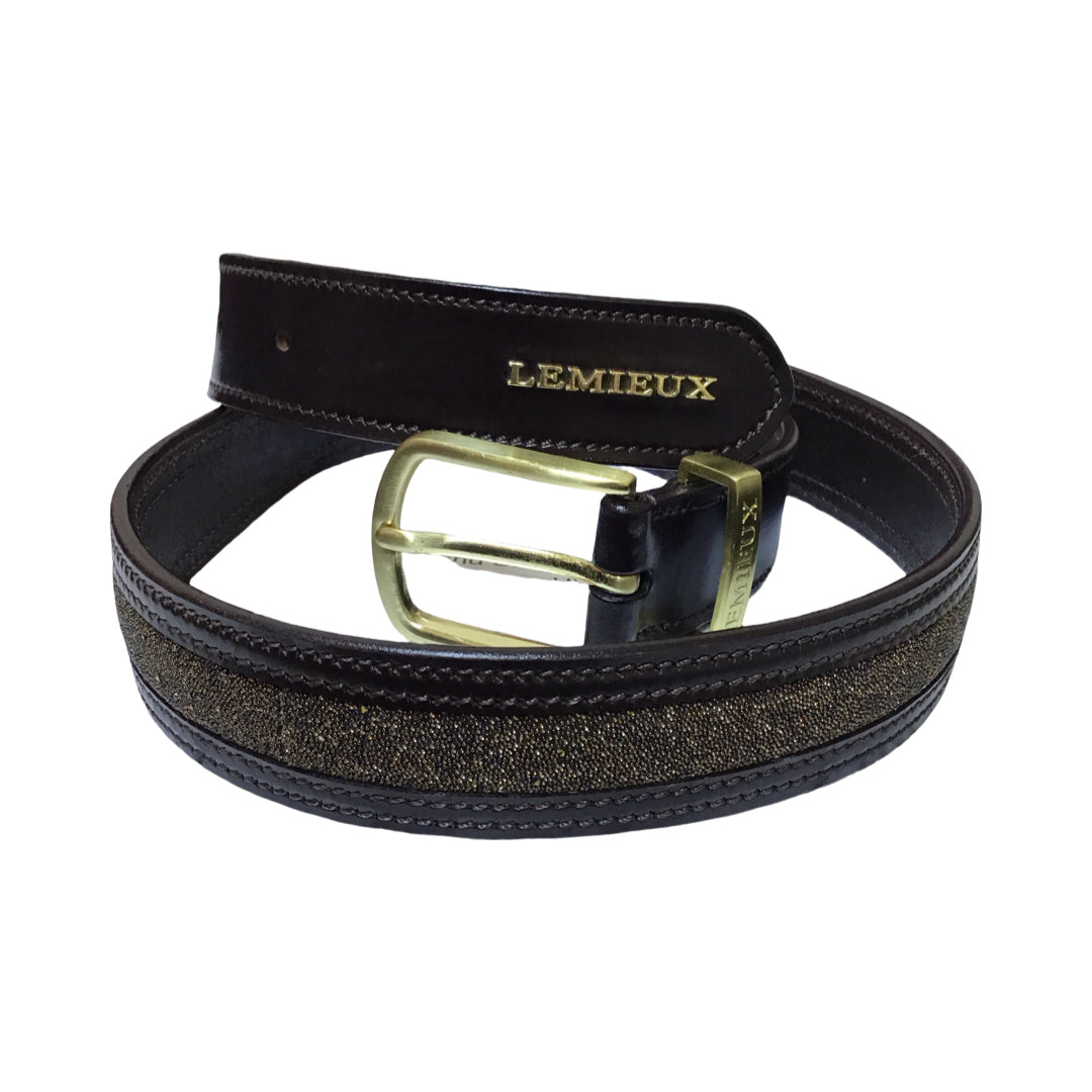 Lemieux MD Crystal Insert Leather Belt Used