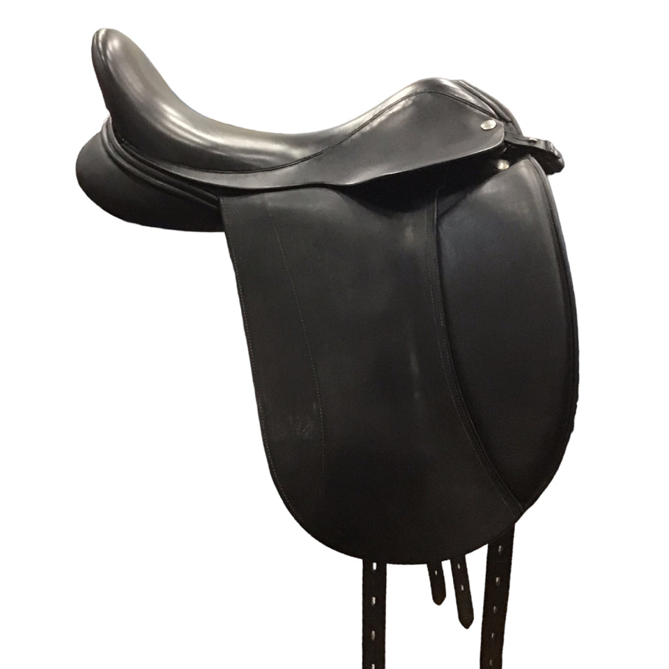 17.5" Frank Baines Reflex Wide Used Dressage Saddle -H