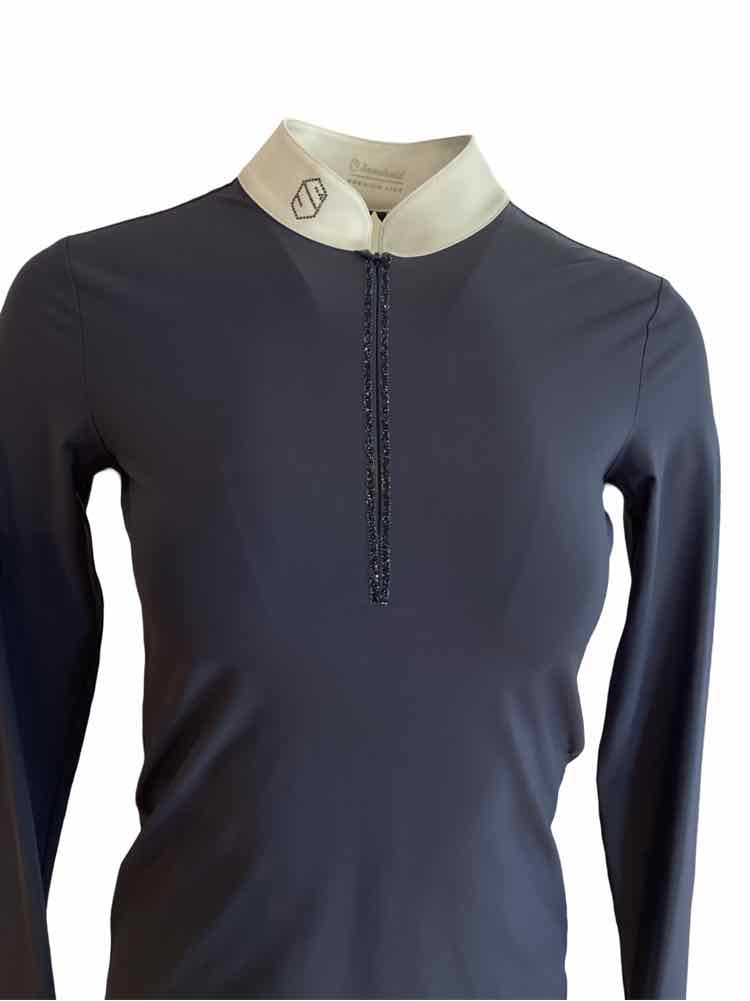 NEW Samshield ladies small tempest blue show shirt B