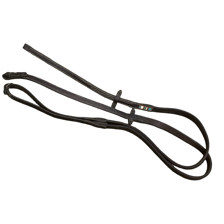 Voltaire Fancy Stitch Rubber Reins Brown Used - H