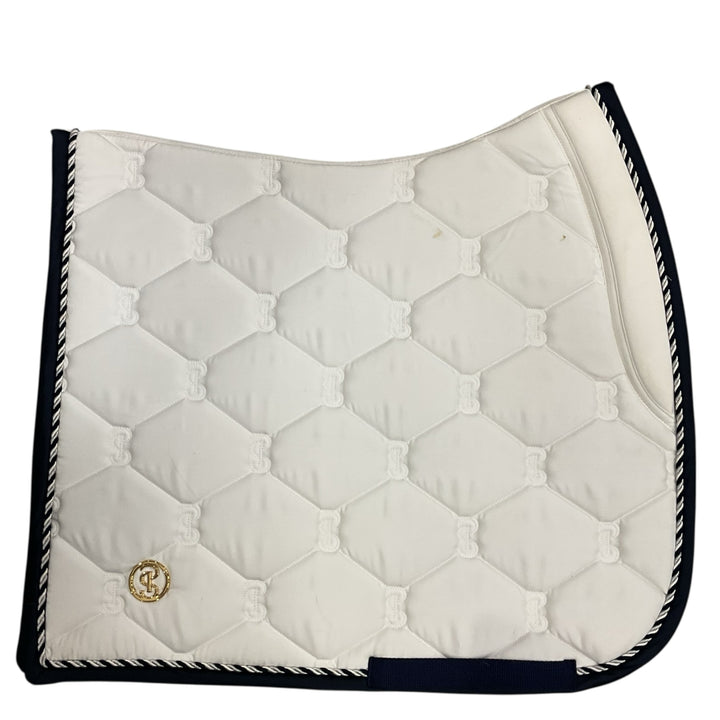PS of Sweden White/Navy Trim Signature Dressage Pad Cob Like New - H