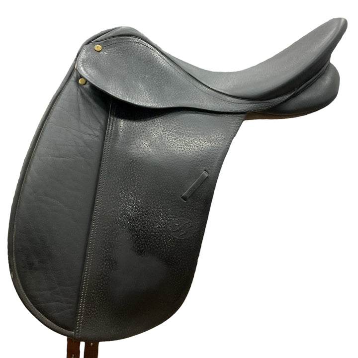 17" Bates Caprilli Medium Used Synthetic Dressage Saddle - H