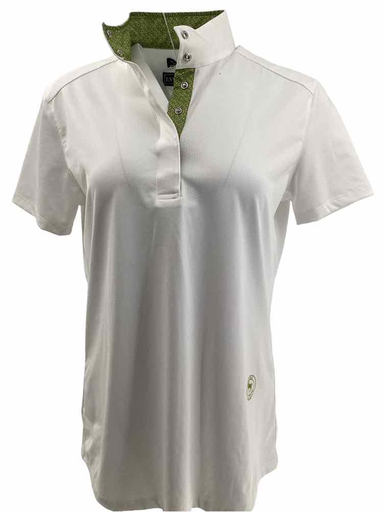 Essex new ladies white ss top size XL green inside BU