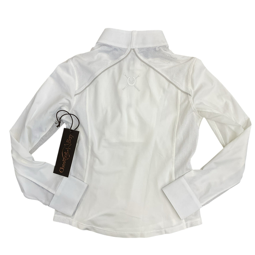 Chestnut Bay Child Medium SkyCool Liberty Youth Show Shirt White New - H