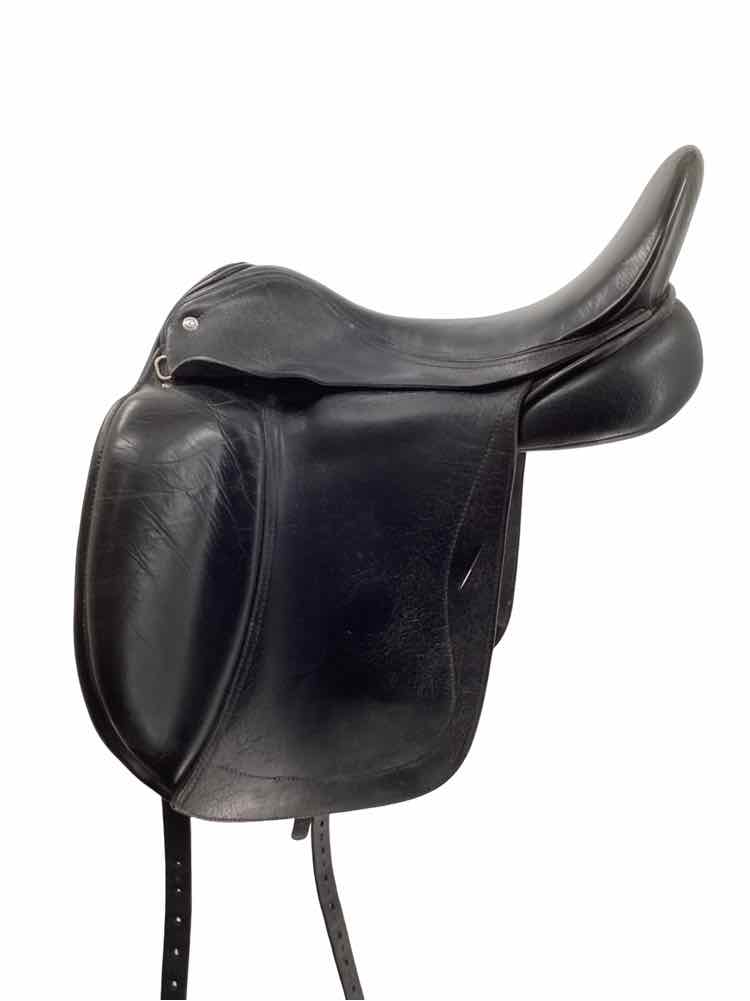 18.5" Custom Saddlery Laguna wool flocked used dressage saddle was just reflocke