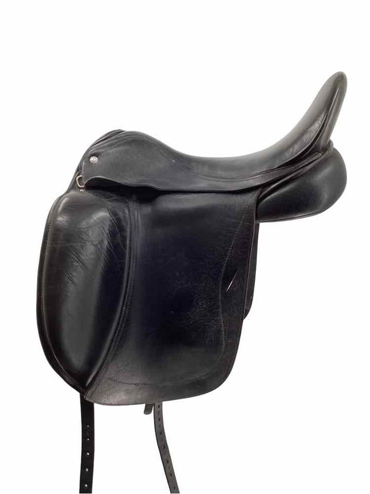 18.5" Custom Saddlery Laguna wool flocked used dressage saddle was just reflocke
