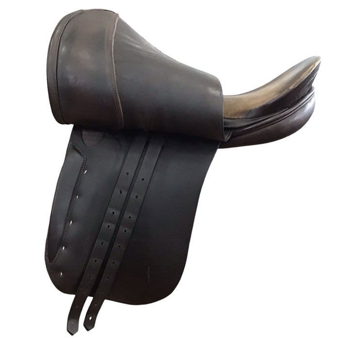 17" Thoroughbred Saddlery Wide Used Dressage Saddle - H