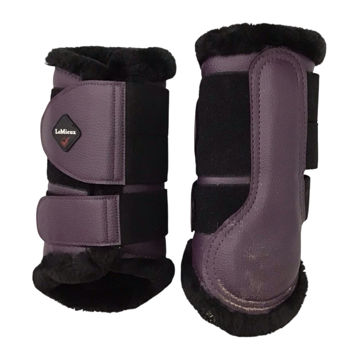 LeMieux Fleece Lined Brushing Boot Black Currant Large Used - H