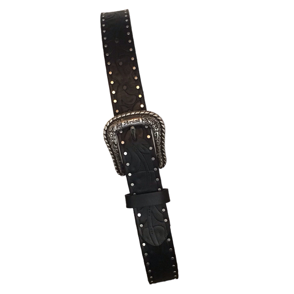 Ariat 26 Black Leather Belt Used - H