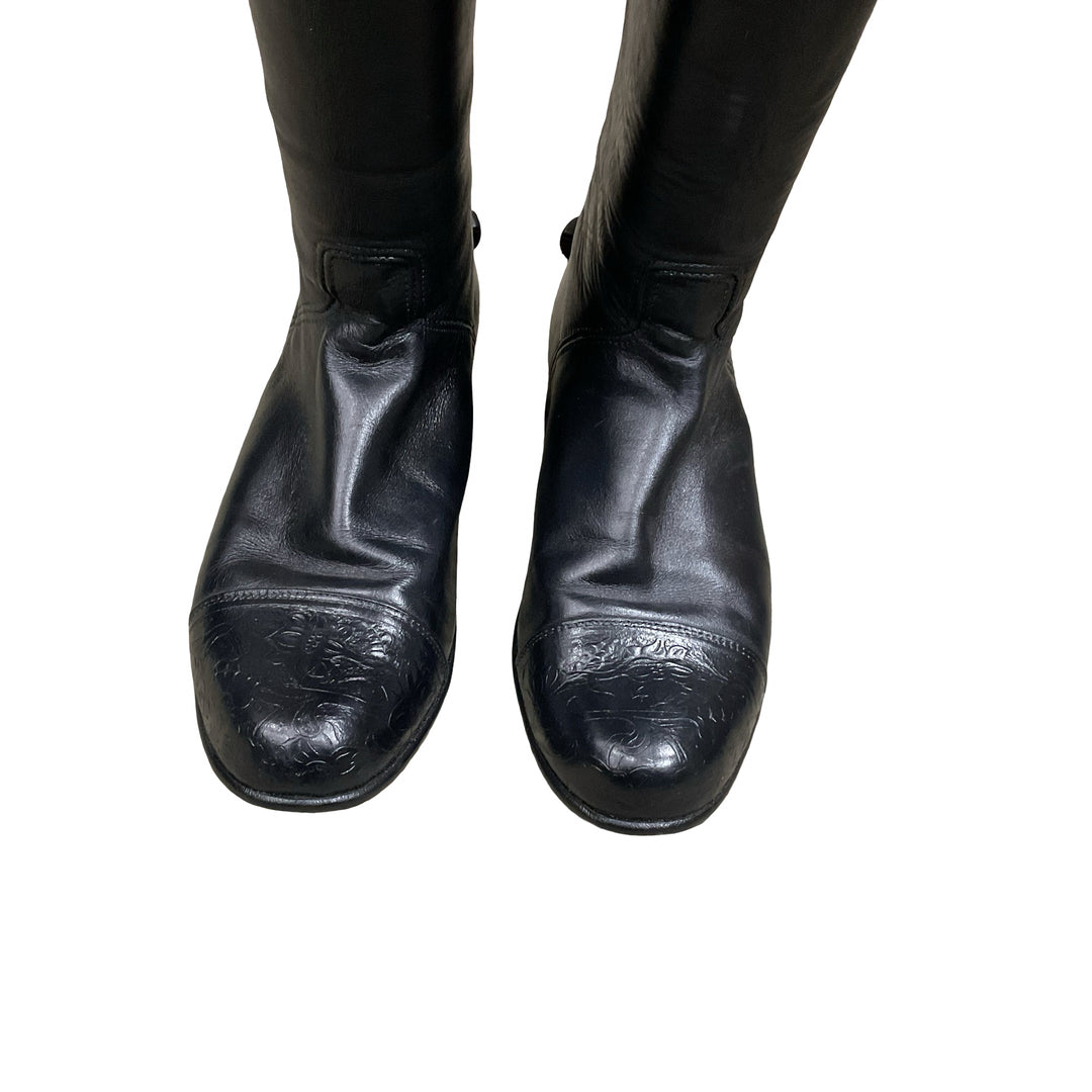 Der Dau Women's 38 Short/Wide Hunter Dress Boot Black Used