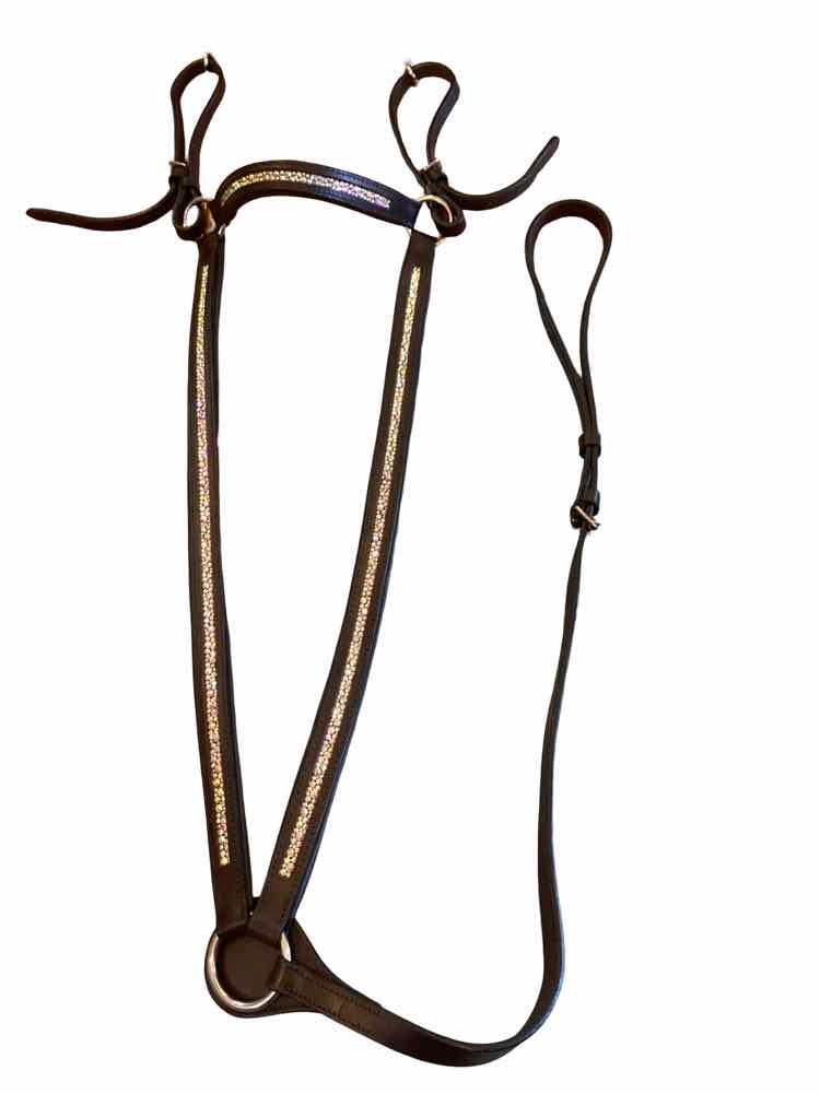 NEW leather breastplate with bling full size used B