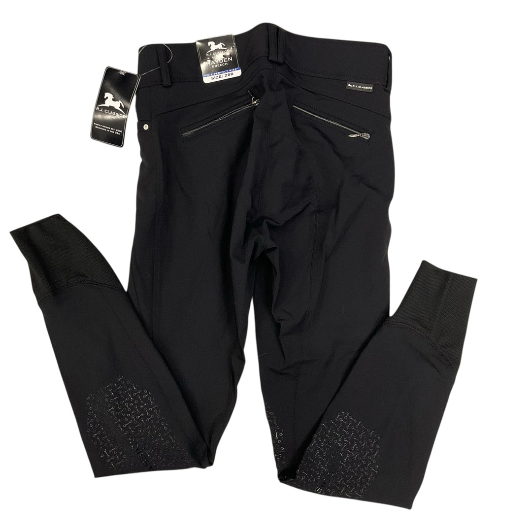 RJ Classics Women's 26R Hayden Knee Patch Schooling Breech Black New - H