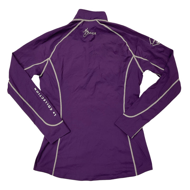 LeMieux Women's Large Long Sleeve Quarter Zip Base Layer Black Currant Used