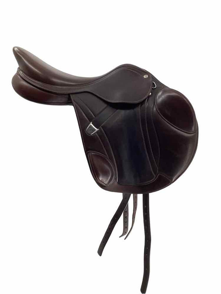 17" Bates Advanta Luxe leather adjustable tree used mono flap saddle