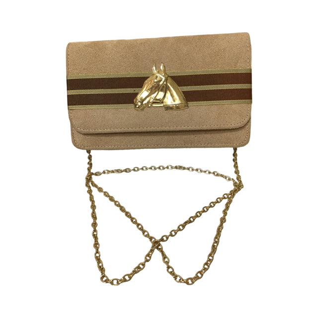 LISI LERCH Suede Clutch w/Chain USED B