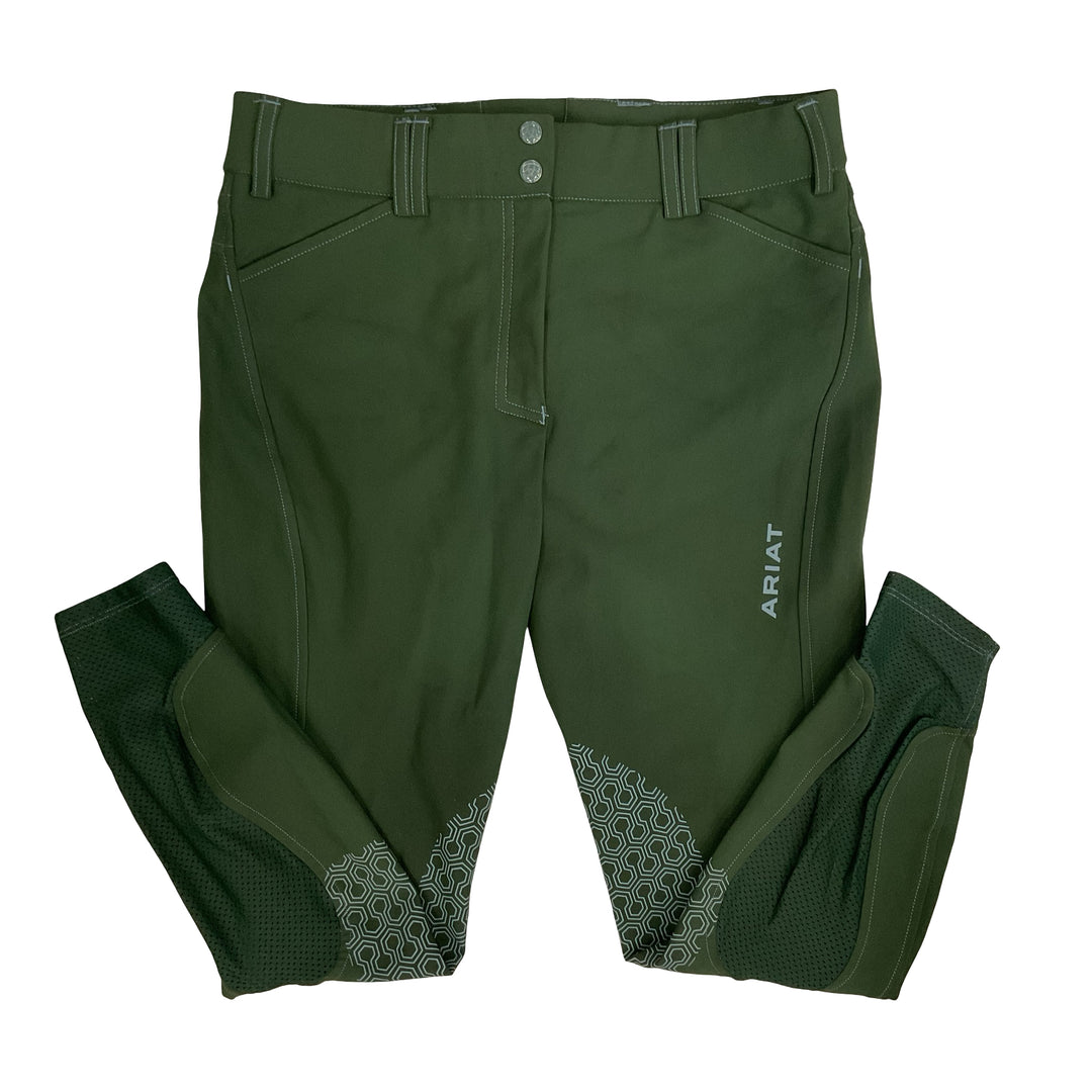 Ariat Women's 30 Tri Factor Knee Patch Schooling Breech Green Used