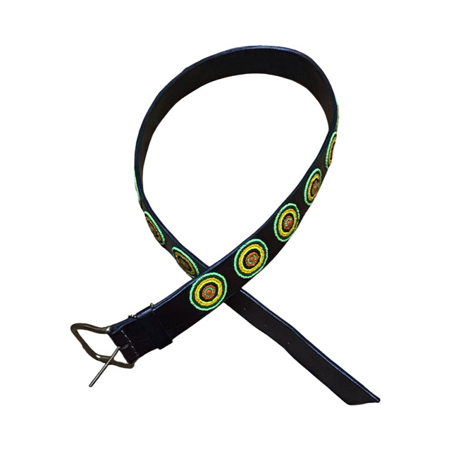 LLC 34 Leather Beaded Belt USED B