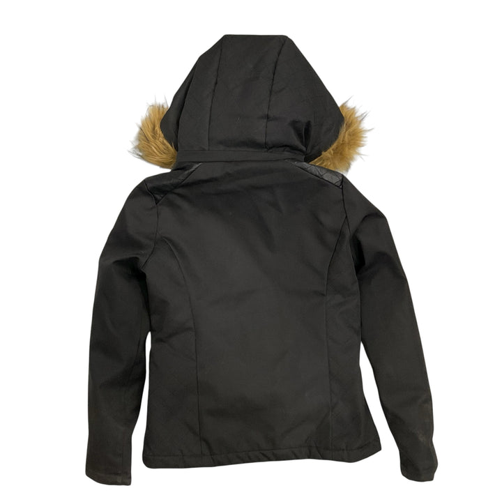Harcour Women's XS Heavy Jacket w/ Faux Fur Lined Hood Black Used - H