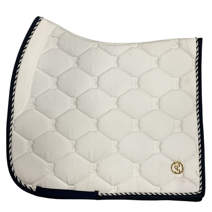 PS of Sweden White/Navy Trim Signature Dressage Pad Cob Like New - H