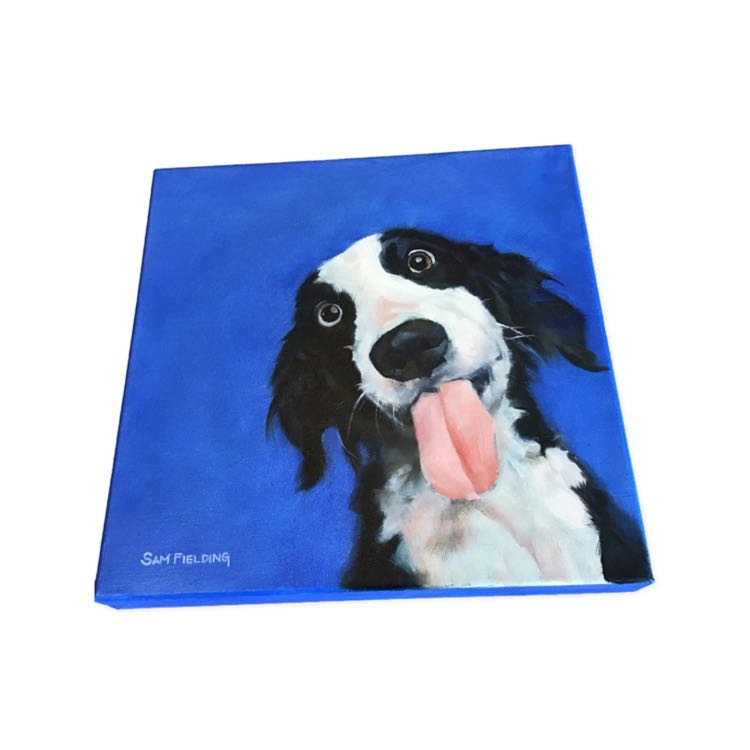 12" X 12" Border Collie Painting NEW B