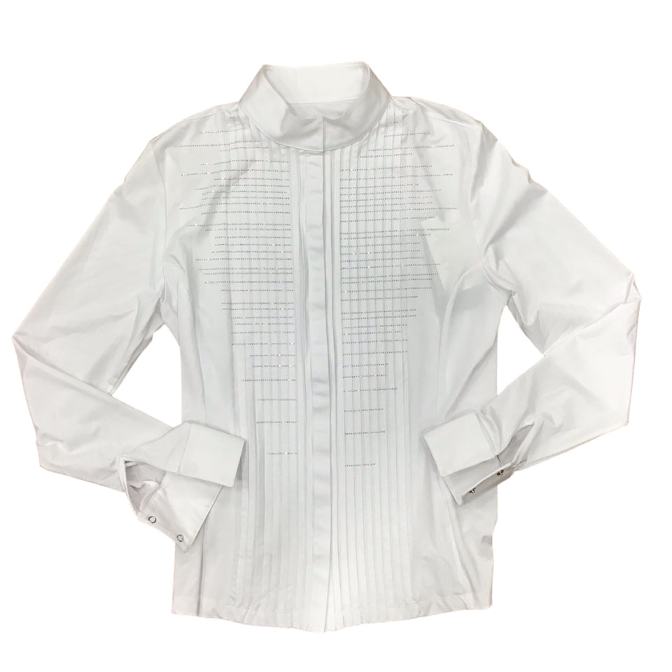 Equiline Ladies 6 GollyG White Long Sleeve Show Shirt New -H