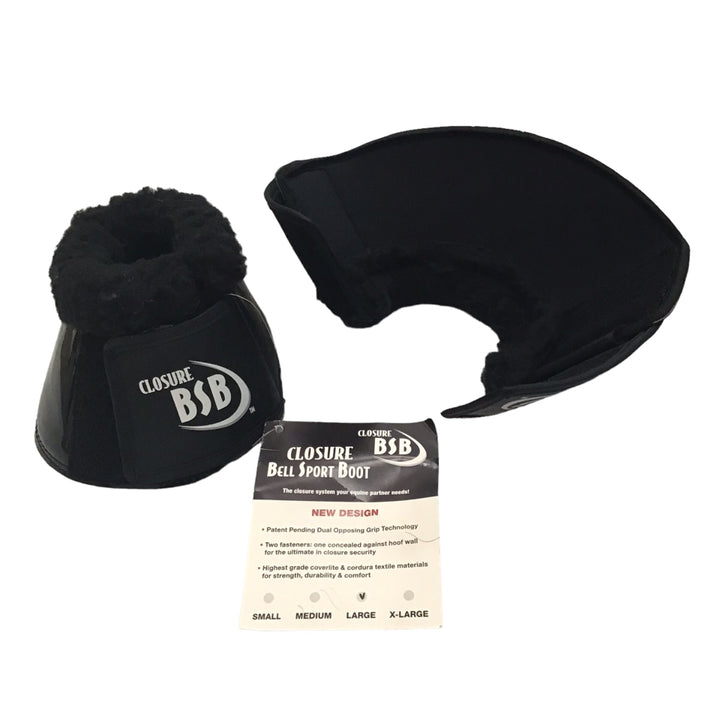 DSB Large Bell Sport Boot, Black Glossy with Fleece New - H