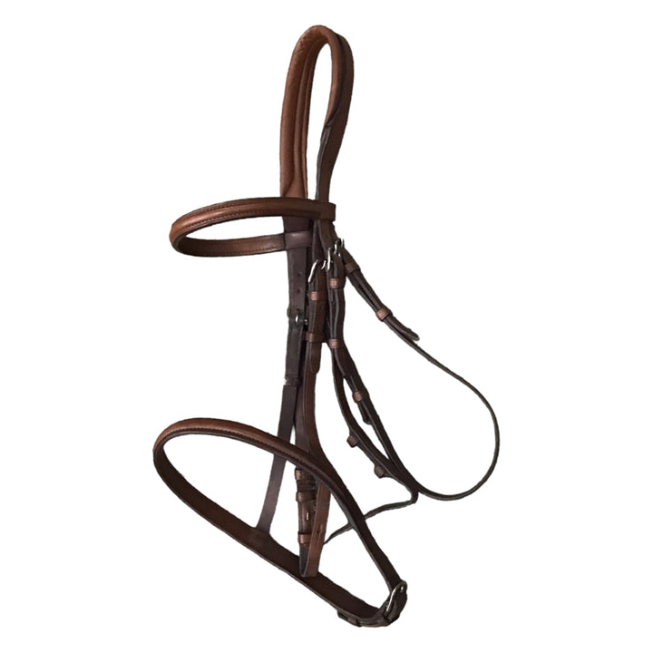 Horse Size Raised Padded Crown Bridle USED -H
