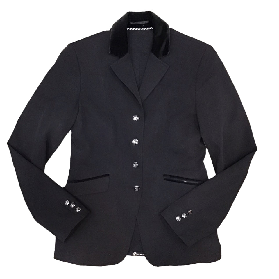 Cavallo Ladies 8 Black Grannus Sport Dressage Coat USED -H