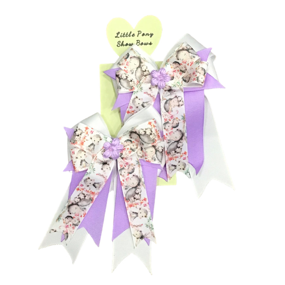 Little Pony Clip in Show Bows, Baby Monkeys NEW -H